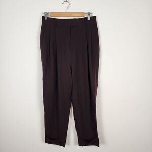 COS Burgundy Red Lightweight Tapered Cuffed Dress Pants‎ Women's Size EUR 36